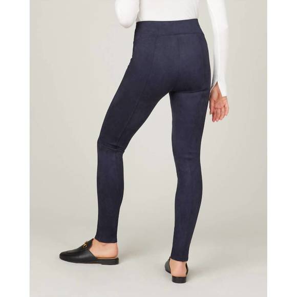 NEW SPANX faux suede leggings in classic navy - Picture 3 of 5
